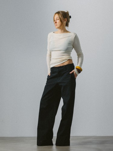 jeansowe spodnie z srednim stanem antracyt