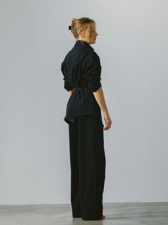 spodnie z bawelny z  wysokim stanem