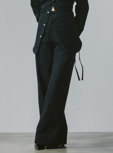 jeansowe spodnie z wysokim stanem antracyt