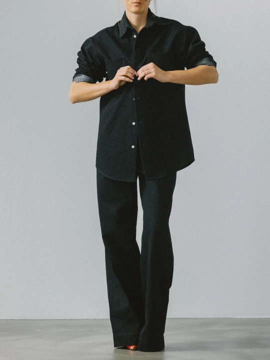 jeansowa koszula antracyt oversize