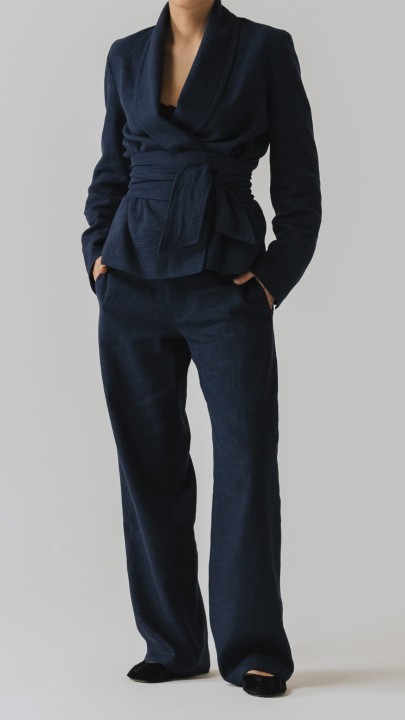 lniane spodnie garniturowe