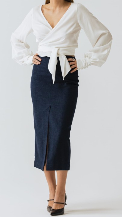 olowkowa spodnica midi