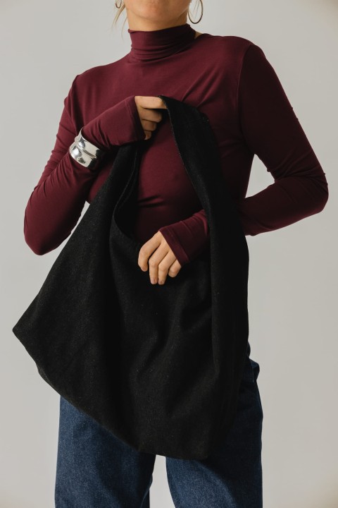 jeansowa torba na jedno ramie worek