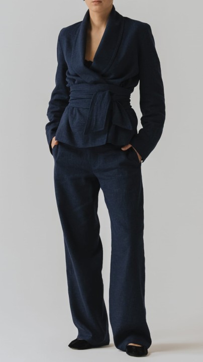 granatowy garnitur kimono