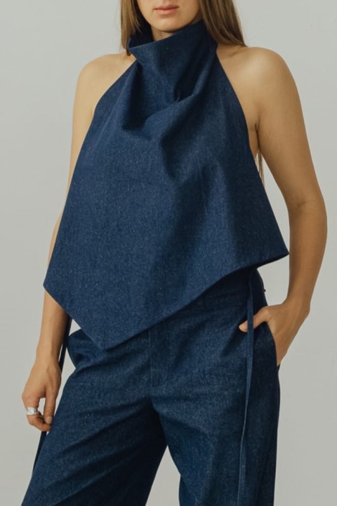 jeansowy top halter
