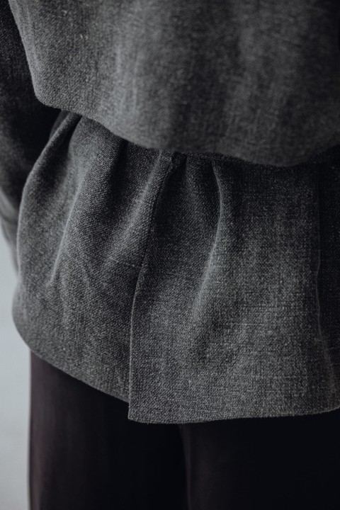 lniany grafitowy trencz