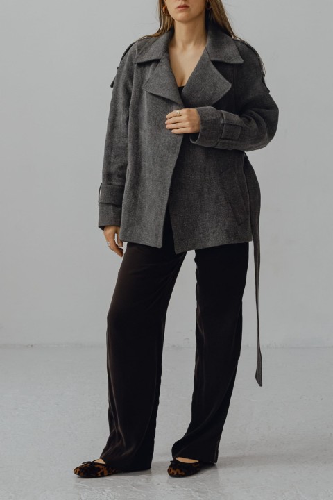 krotki trencz plaszcz