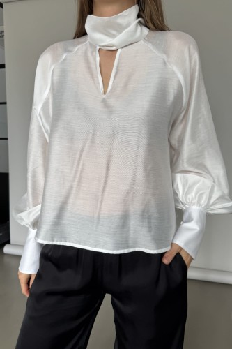 transparentna biala koszula