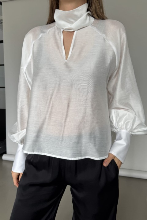 transparentna biala koszula