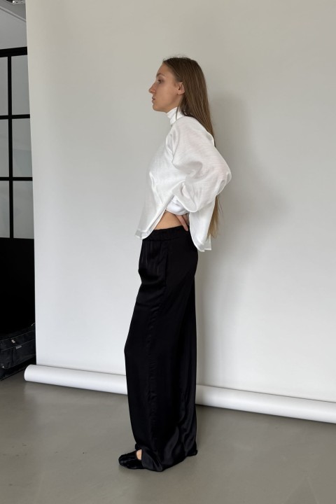 koszula damska z szarfa pod szyja