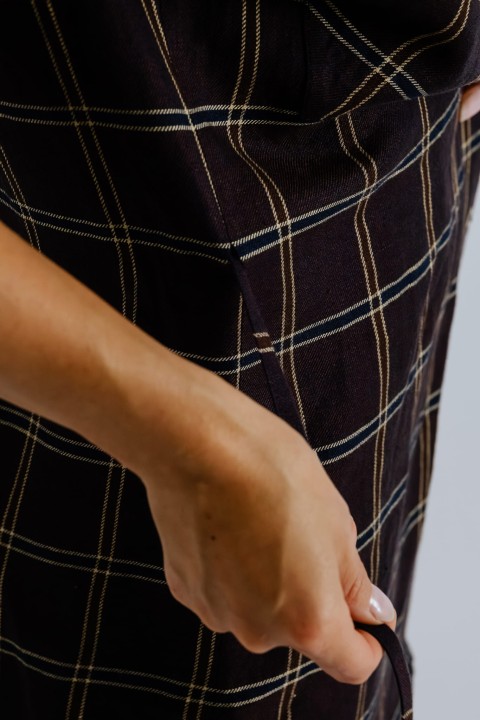 damska koszula w krate z wiazaniem