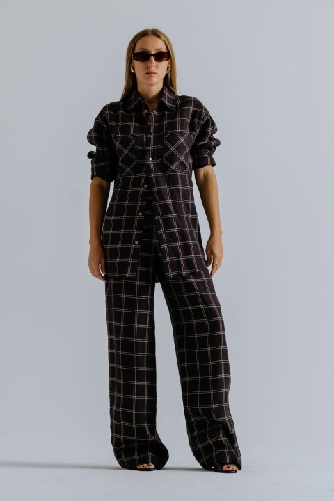 set koszula i spodnie w kratke