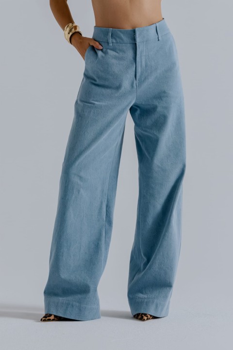 jeansowe spodnie z wysokim stanem i prosta nogawka