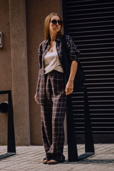 zestaw spodnie i koszula lniane