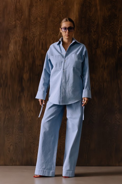 zestaw z blekitnego jeansu oversize